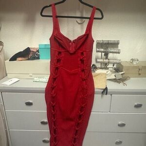 Elegant Red Sleeveless Dress